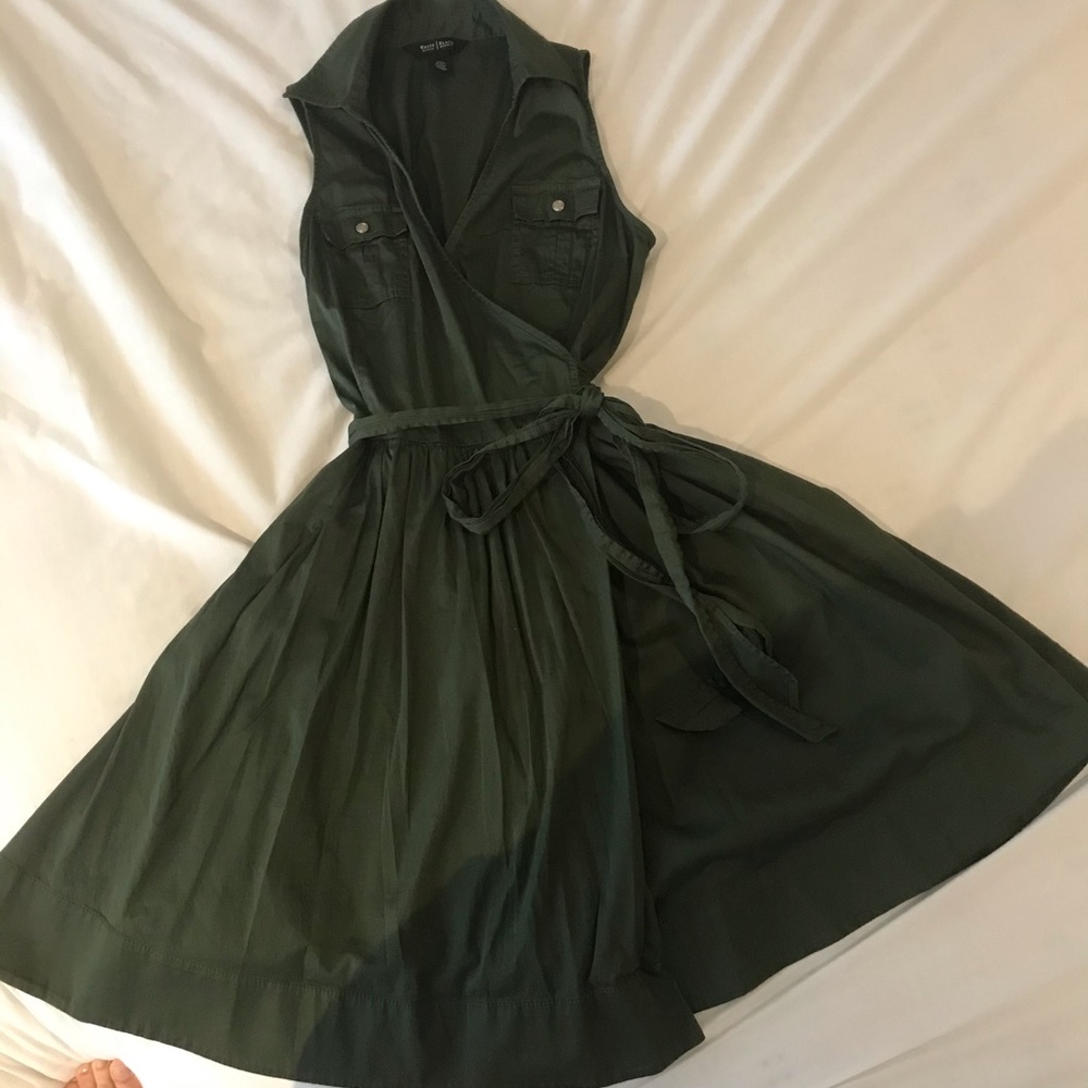 White House Black Market,  Olive Dress, Size 6.